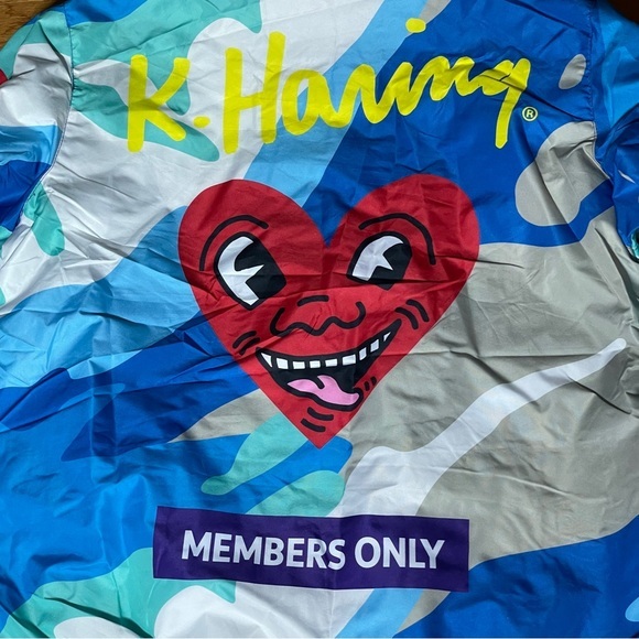 Members Only Keith Haring Limited Ed Pop Art Windbreaker Athleisure Sport Jacket - Picture 6 of 13